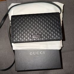 Gucci Black Embossed Crossbody Bag