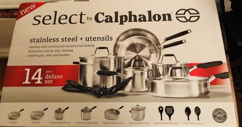 Select by Calphalon Stainless Steel Deluxe Cookware Set, 14 Piece