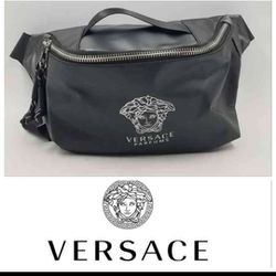 Versace Belt Bag Black with Dust bag Fanny Pack Crossbody Medusa Designer Unisex