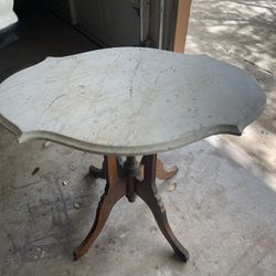 Antique Table with Marble Top