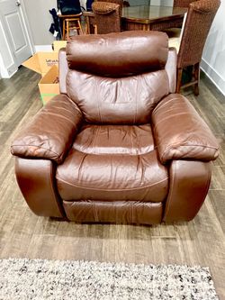 Brown leather sofa