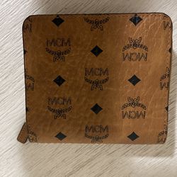 MCM Monogram Mini Zip Around Wallet