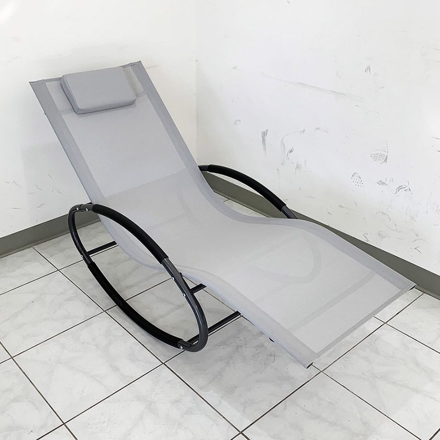 (New) $45 Outdoor Zero Gravity Rocking Chair for Patio Pool Garden All-Weather with Pillow