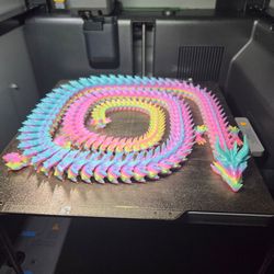 4FT Articulated Glow Dragon - UV Reactive/Glows in the Dark -- 3D Printed