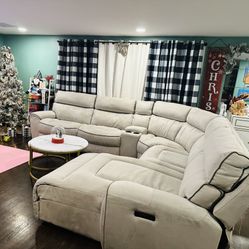 Light Grey Power Reclining Sectional