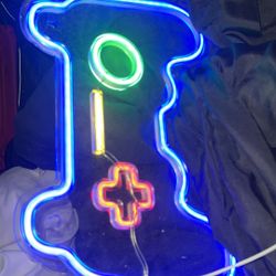 Neon Game Controller Wall Light