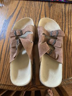 Men’s Brown Suede Sandals, size 9