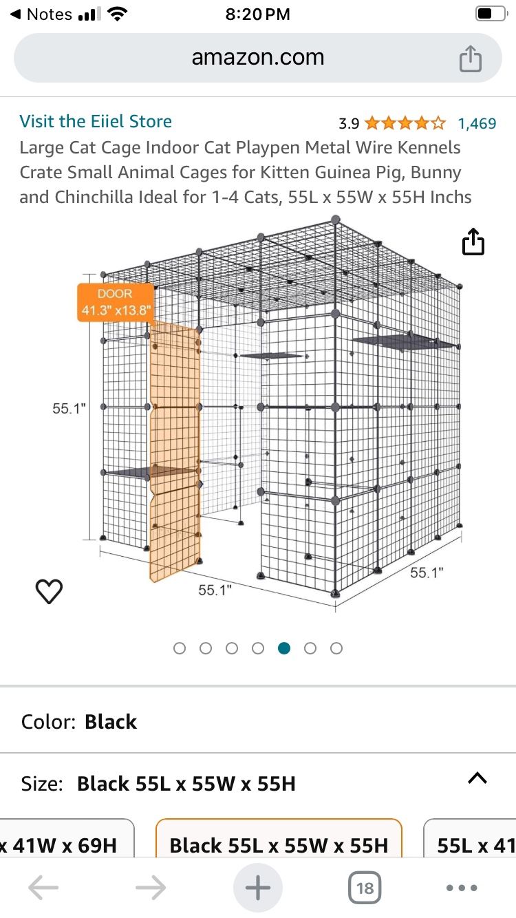55”x55”x55” Pet Cage.