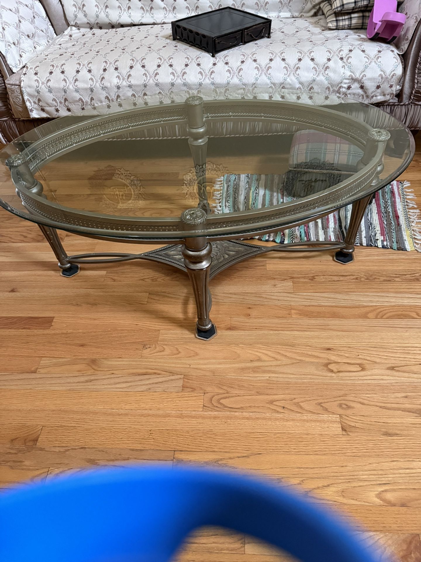 Oval Shape Glass Table