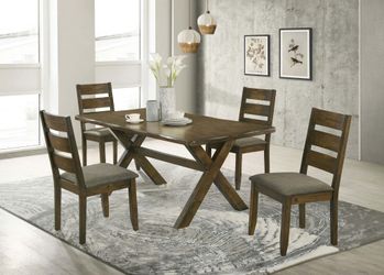 5-Piece Rustic Nutmeg Dining Set