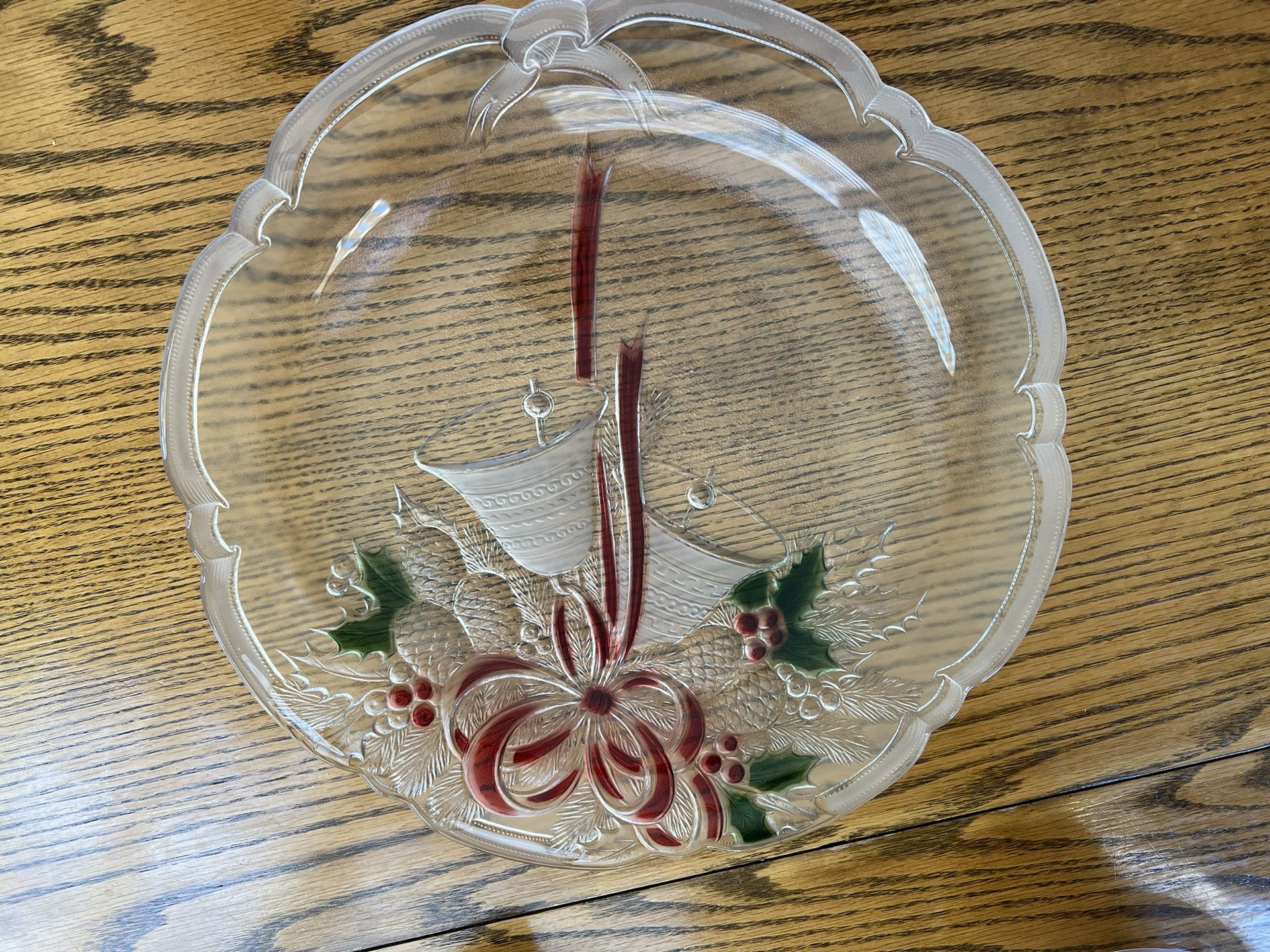 Glass Christmas Platter