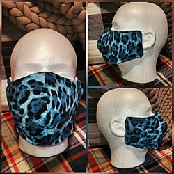 Blue Cheetah Print Face Mask