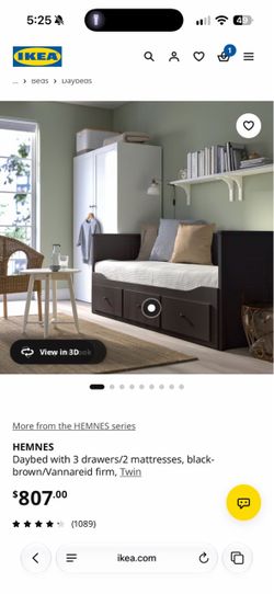 Daybed IKEA HEMNES Black- Brown w 2 mattress