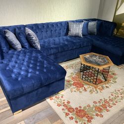 ^Brand New -Double Chaise Sectional Velvet 