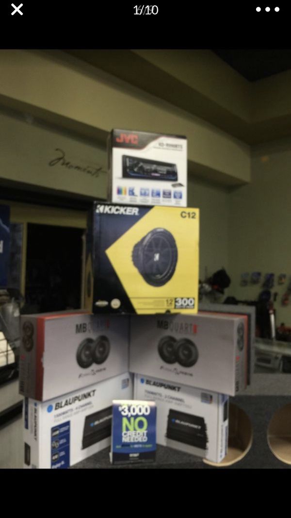 Car Audio complete system. Kicker 12” subwoofer 4 sets is