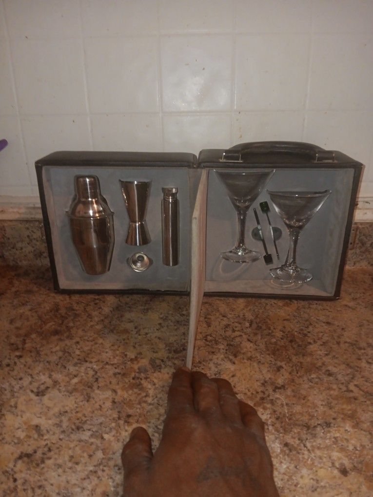 His And Hers Duo Martini Travel Bar Set