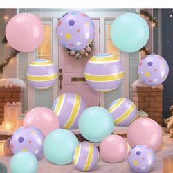 New Jetec 12 Pcs 24 Inch 16 Inch Pastel Inflatable Christmas Balls Large PVC Macaroon Color Inflatable Ornaments Blow up Candy Ball Decorations for Xm