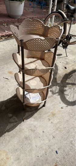 4-Tier Plastic Basket Storage Rack