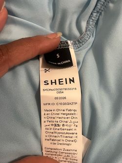 SHEIN Light Blue Ruched Dress Size Small