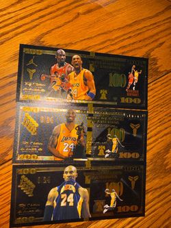 Kobe Bryant Novelty $100 Bill Set of 3