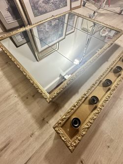 Stunning Antique Vanity/Medicine Cabinet & Vanity Light