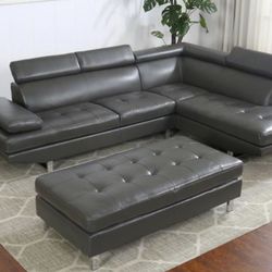 VERY NICE SECTIONAL WITH OTTOMAN. SAME DAY DELIVERY AND EASY FINANCING.