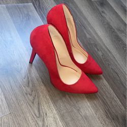 Red Pointy Heels