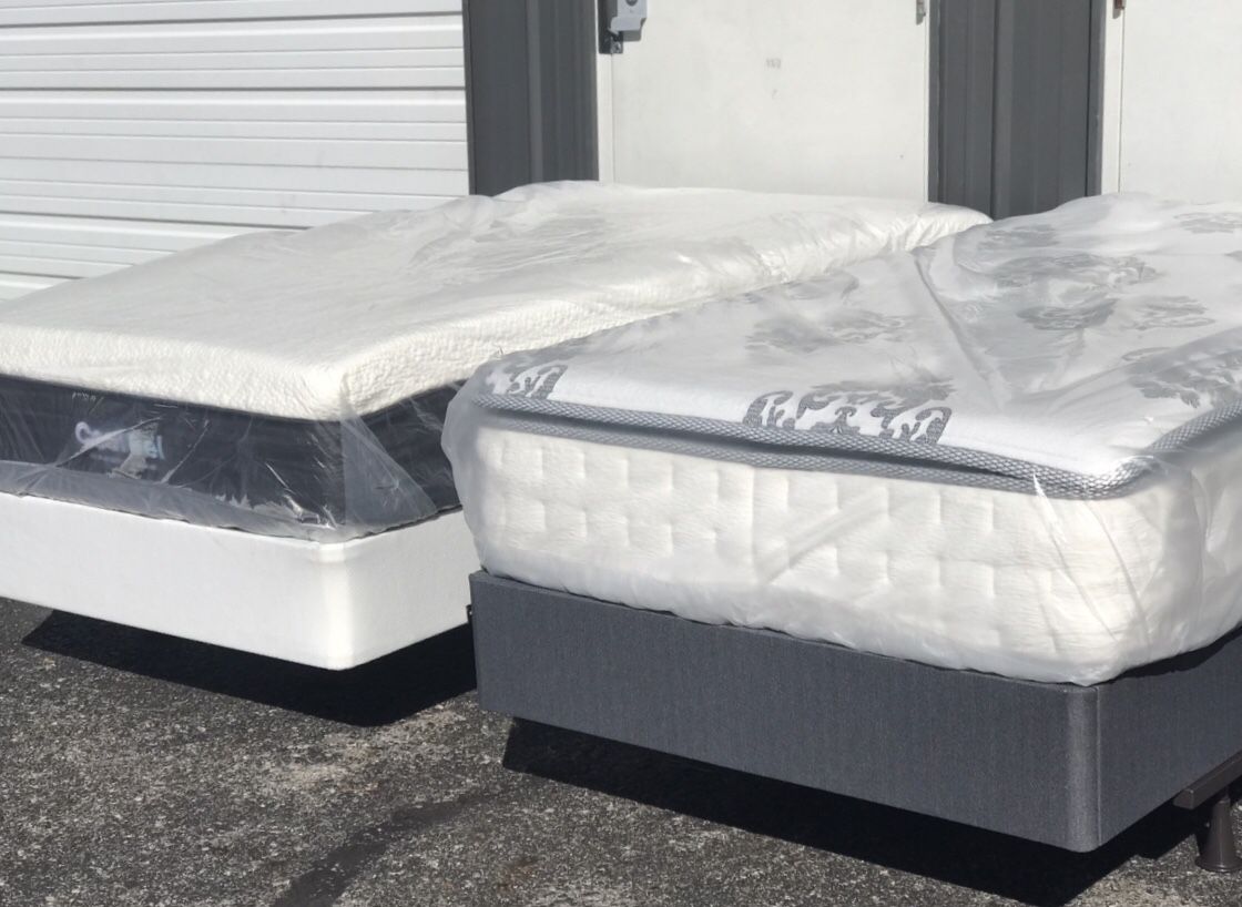 New TWIN size Cool Gel memory foam and hybrid mattress EACH $175 or $200 with box spring