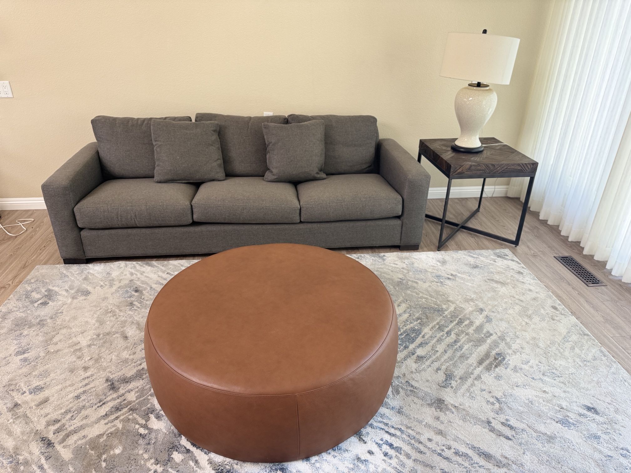 Sofa & Leather Ottoman