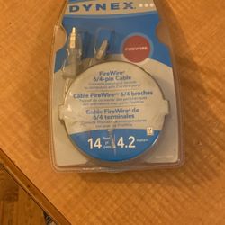 Dynes DX-C112231 IEEE 1394 Fire Wire 6 to 4 Pin Cable 14 Feet Long New In Package. 