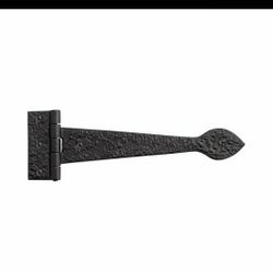 (6) Classic Cast Iron Strap Hinges - Black Powder Coat