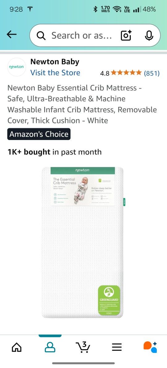 Newtown breathable crib mattress