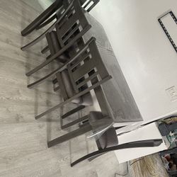 Like New Gray Dining Table With 4 Chairs And A Bench In Great Condition Asking $450!!! OBO 
