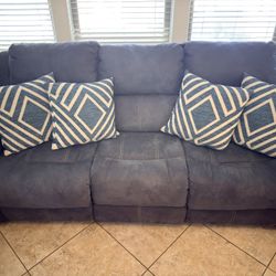 Two Suede Recliner Couches