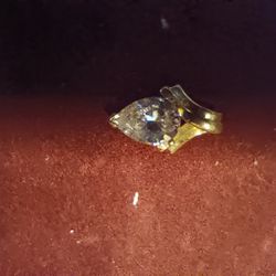 14k Gold Pendant With Half Carrot Teardrop Diamond