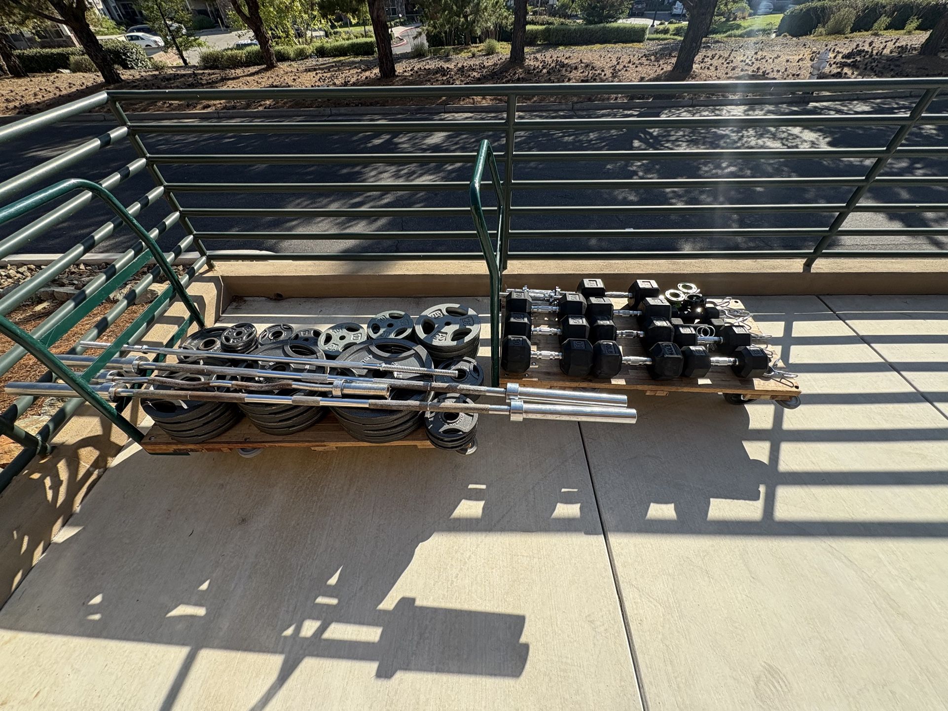 Dumbbells, Bars, Plates, Clamps, Workout Equipment
