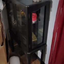 Black Glass Shelves Cabinet