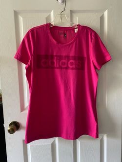 NWOT Adidas Women's Pink Logo Crewneck Tee size L