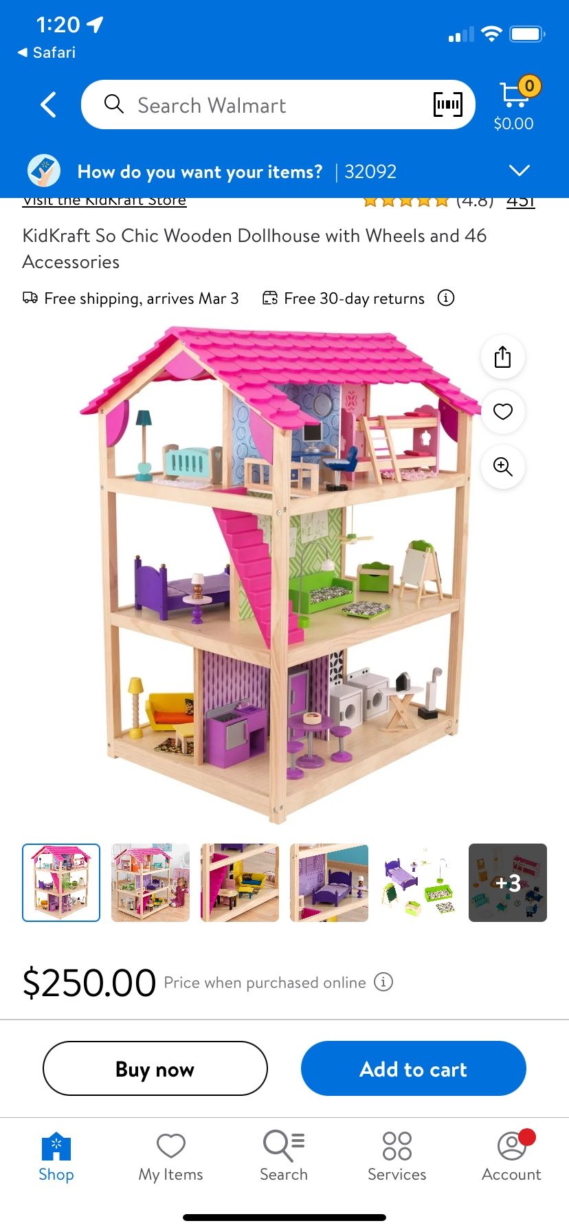 Kid Craft 3 Level Doll House