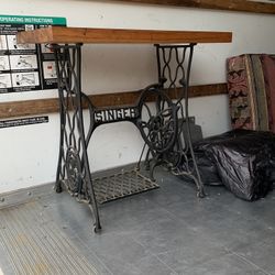 Old School Singer Sewing Machine Table