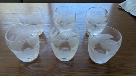 Set of 6 Lenox Signed Fanlight Glasses Tumblers