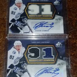 2010-11 SP GAME USED Steven Stamkos SIGNIFICANT NUMBERS Auto LOT OF 2 #24 #70/91