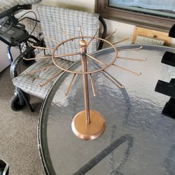 16 Arm Copper Colored Rotating Necklace Display