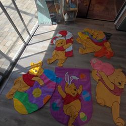 Disney Winnie the Pooh holiday large flags Easter Fall Halloween Christmas Valentine's