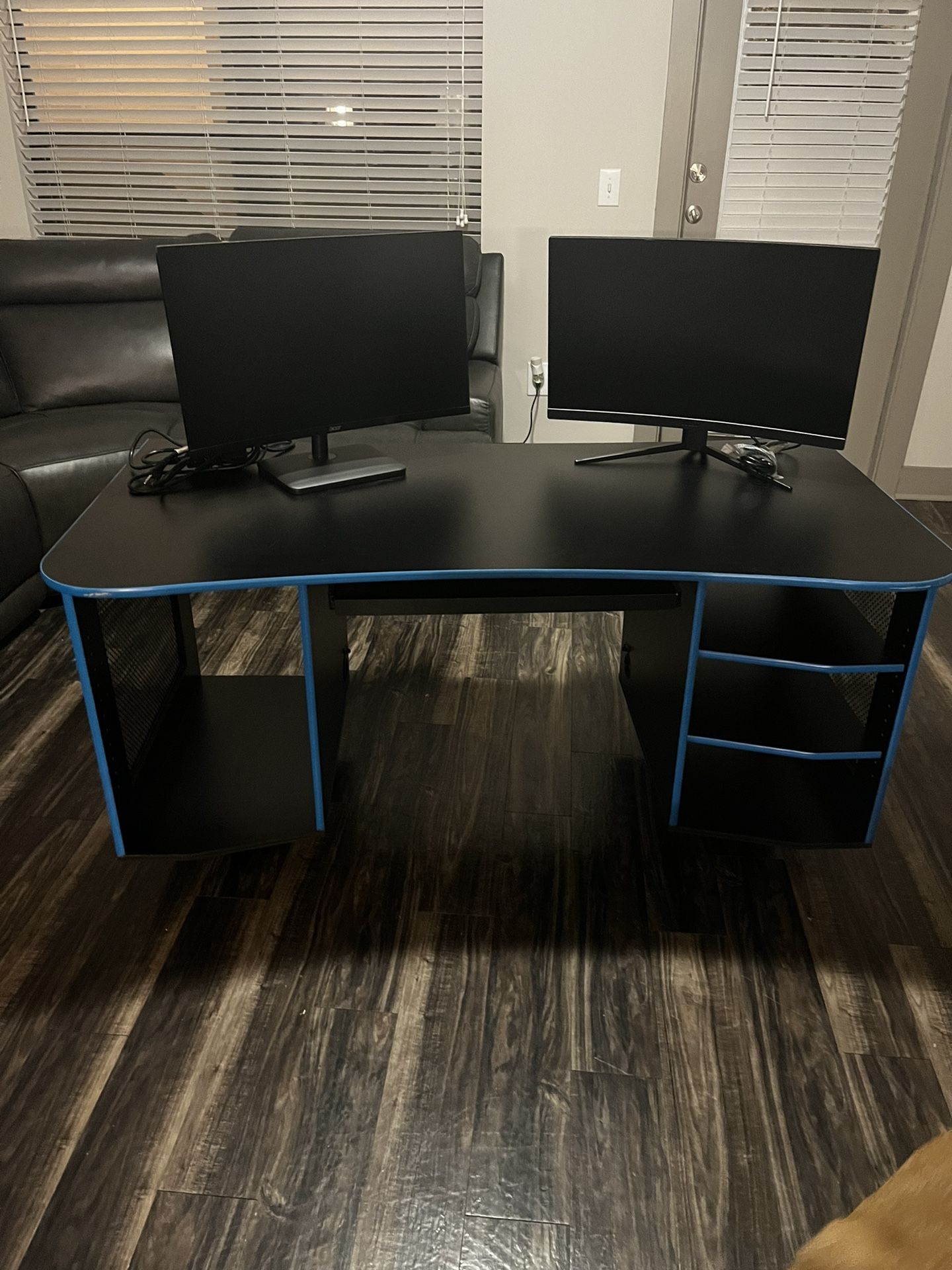 Whalen Emergent Gaming 60" Laminate Computer Desk Black 2/Pack SPUS-EGDBVS