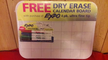 NEW Dry Erase board with Expo markers.