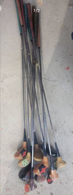 10 Vintage Wood Driver Golf Clubs