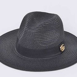 Black GG Straw hat