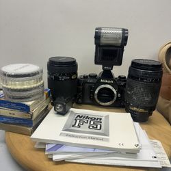 Nikon N2020 AF Camera & 70-210mm /70-300  1:4-5.6 Lenses +Accessories  Untested   It’s comes with everything you see in the picture  Everything untest