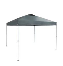 Everbilt 10x10 Grey Instant Pop Up Canopy Tent UV Water Resistant w/ Bag + Stake